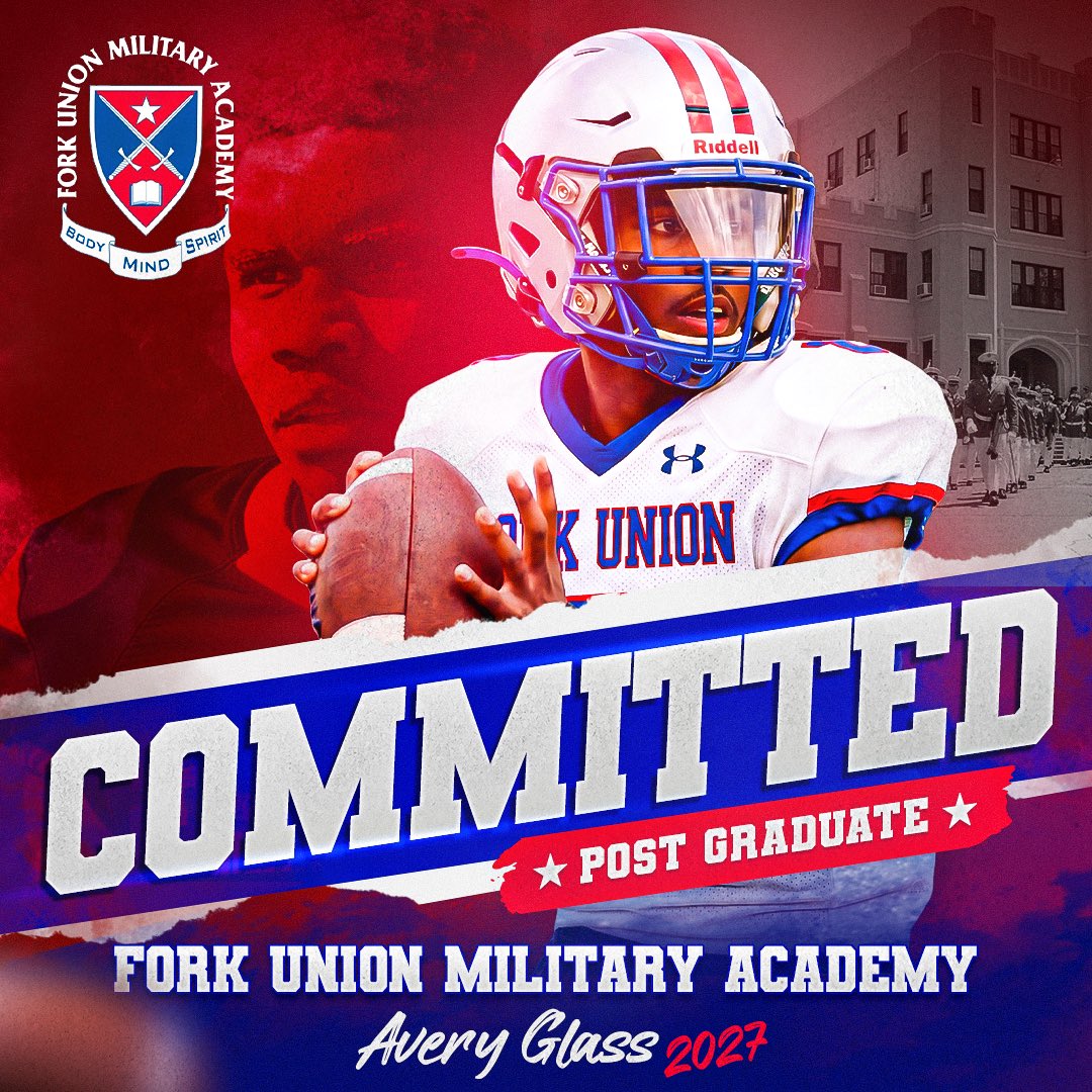 AveryGlass14's tweet photo. Blessed to announce my commitment to continue playing Football at Fork Union Military Academy! I will be joining the recruiting class of 2027. Look forward to building new connections. DMs open!
@ArrittFrank @CoachTroyTaylor @FUMAPGFootball https://t.co/XyZYXNg8H6
