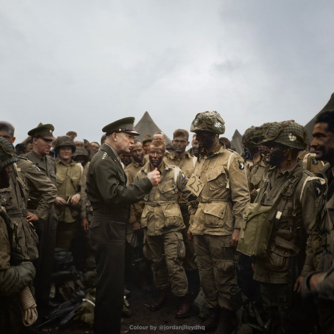 VoicesofWW2's tweet photo. "The eyes of the world are upon you". June 5th, 1944. One day before D-Day. https://t.co/sn1v8FJfbR