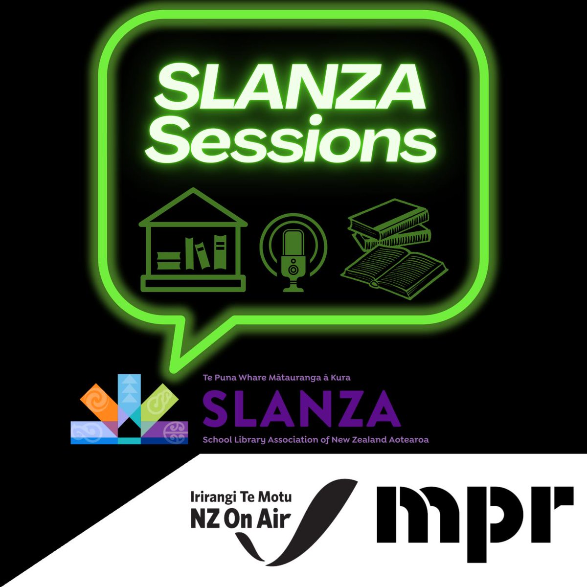 MPR_NZ's tweet photo. SLANZA Sessions, celebrates school libraries and all of the people who inhabit them with local Manawatu school librarians Alan Dingley, Sasha Eastwood and Chris Auer. Wednesdays at 10:30am and Saturdays at 9:30am, or find the podcast at https://t.co/2Y3OqhkD92 https://t.co/bXdQfgcWpx