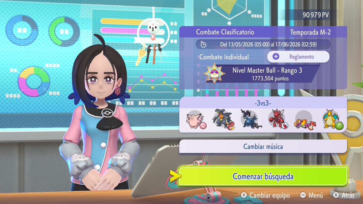 feermiin16's tweet photo. Más de un mes sin tocar el Pokémon Champions, pero entre ayer y hoy tocó ponerse y subir aunque sea a Máster.
Tanto en vgc como en 3vs3 (equipito copiado del tweet de @UnbePKM jaja) https://t.co/um7o2EeOSS