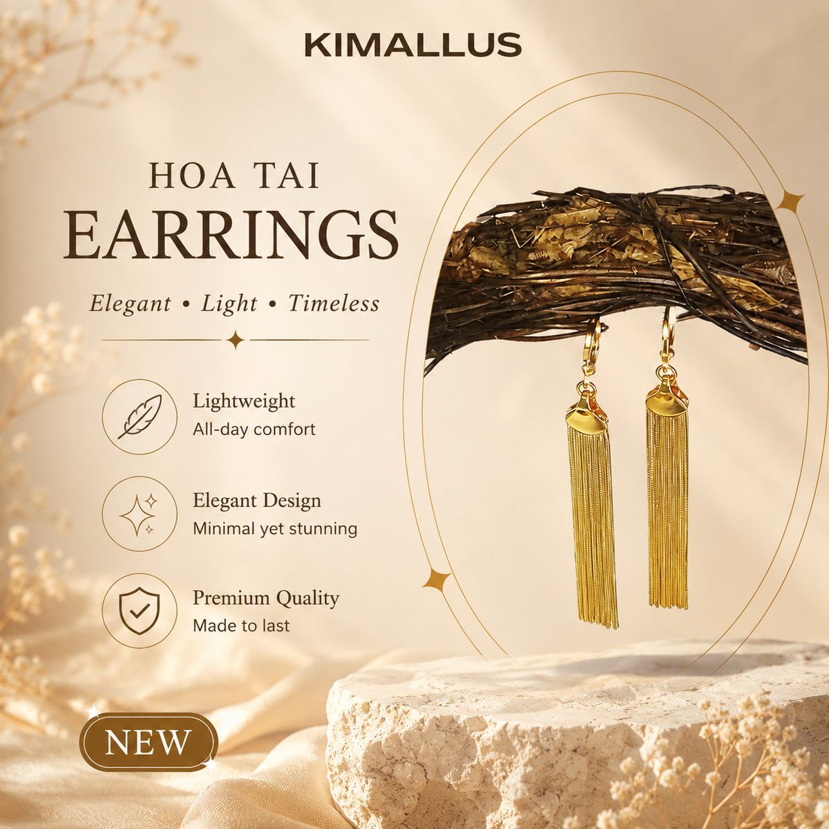thisiskimallus's tweet photo. ✨ Introducing Hoa Tai — "ear flowers" in Vietnamese 🌸 Gold tassel earrings that cascade like petals with every move. Lightweight, timeless, and endlessly elegant. New arrival, now blooming. 💛

#HoaTaiEarrings #KimallusJewelry https://t.co/lt33q2lrTs