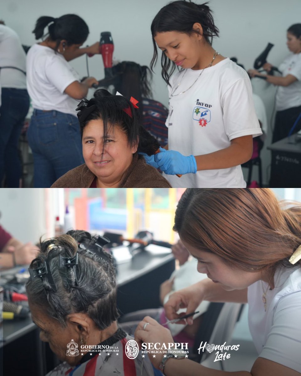 SECAPHN's tweet photo. El INFOP, bajo la coordinación de Talleres Populares y en conjunto con la Secretaría de las Culturas, las Artes y los Patrimonios de los Pueblos de Honduras (SECAPPH), ofreció servicios gratuitos de corte de cabello para niños y adultos, así como esmaltado de uñas, secado, corte y planchado de cabello para damas.

La jornada se realizó en el Centro Integral Cultural Guillermo Anderson Avilés, ubicado en la colonia Mary Flakes, beneficiando a habitantes de la comunidad y acercando espacios de aprendizaje, servicio y bienestar a la población.

Estas acciones forman parte del compromiso de seguir impulsando iniciativas que fortalecen el desarrollo comunitario y mejoran la calidad de vida de las familias hondureñas.

#SECAPPH #INFOP #TalleresPopulares