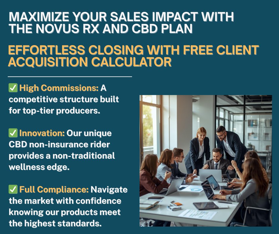 dbell_novus's tweet photo. This plan offers traditional prescription drug coverage and includes CBD. The commission is 35%. Fully compliant, Novus neither handles nor profits from the plant itself. Click: https://t.co/1V0VWLmLDj #InsuranceAgents #InsuranceBrokers #HealthInsuranceBrokers #InsuranceProducers https://t.co/KQYHIBQM7E