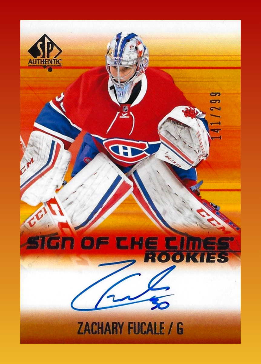 HeroesofCrease's tweet photo. #ZachFucale is today's choice for #SignatureSaturday!

Featured is his 2015-16 SP Authentic Sign of the Times Rookie auto (/299) from his Montreal days!

Debuting with the #WashingtonCapitals in 2021, he recorded the longest shutout streak to begin an #NHL career (138:07). https://t.co/aGbSNfY1GJ