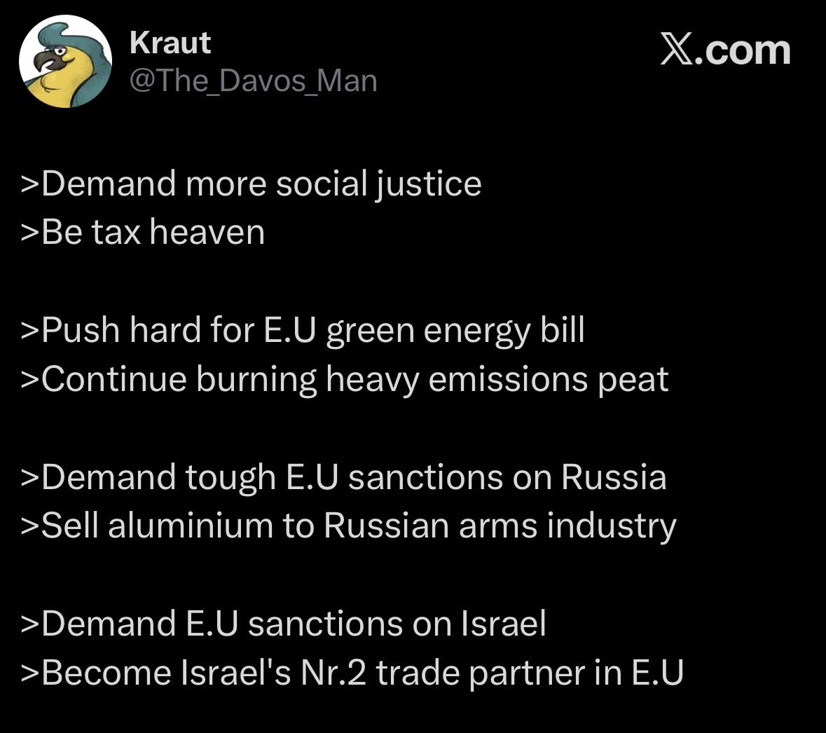 Trierarch81's tweet photo. Indeed. If you lecture the world, better make sure you practice what you preach. 

Because there’s nothing people like more than to see a holier-than-thou scold be unmasked as a smug hypocrite. https://t.co/7gcmPoFaZ6