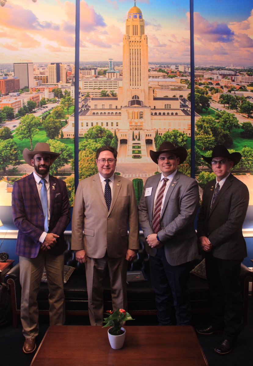 USRepMikeFlood's tweet photo. Great meeting with @NECattlemen during their DC visit!

We covered wildfire recovery, animal health, and how to keep Nebraska the 'Beef State.'

Nebraska beef helps feed America and the world, and I’ll continue backing policies that allow our ranchers and producers to succeed.🐄 https://t.co/bo60hxkVZ2