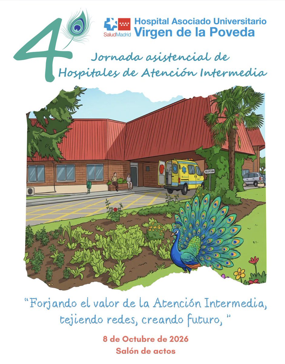alendmes's tweet photo. El #HospitalAsociadoUniversitarioVirgendelaPoveda organiza la 4ª Jornada Asistencial de Hospitales de Atención Intermedia 
📅 08/10/2026
📝 Envío de resúmenes hasta el 15 de septiembre

Más info: https://t.co/jw9DNfKzdj
 #SomosLaPoveda https://t.co/v8WVLcnO0s