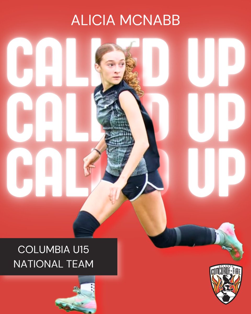 ConcordeSoccer's tweet photo. Congratulations to Concorde Fire 2011 ECNL Platinum player Alicia McNabb on her call-up to the Colombia U15 National Team! 🇨🇴⚽️

An incredible achievement—excited to see what’s ahead for her on the international stage

#cf4life🔥 https://t.co/jBptL0iF6b