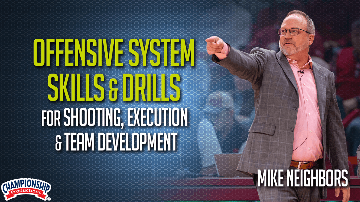 BBCoachDotCom's tweet photo. 🔥Mike Neighbors’ "Get Low, Get Loose" Drill🏀
➡️"Do not do a drill in practice that is not going to change a behavior you want in a game." @DallasWings coach Mike Neighbors demonstrates a high-energy, competitive drill that transitions players from layups to perimeter shots by moving passing lines every 30 seconds. It’s a 'race against the clock' that forces players to master passing, cutting and rebounding under pressure.  
⚡️From the full-length video: "Mike Neighbors: Offensive System Skills & Drills for Shooting, Execution & Team Development" https://t.co/dtNJb7ofsn
#learnfromthebest #becomeyourbest @ChampProduction