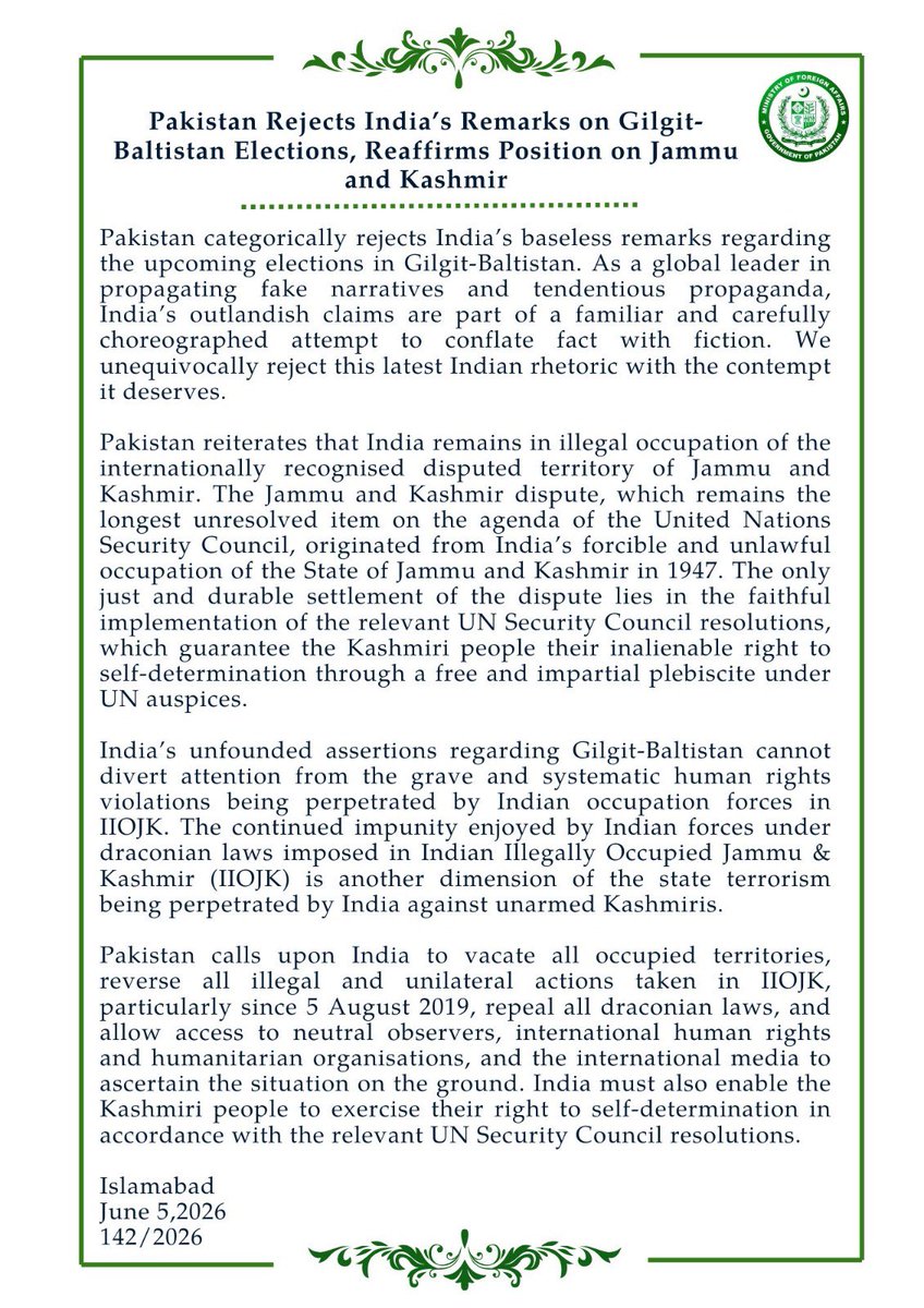 Pakistan SLAMS India, calls upon India to vacate all occupied territories, rever...
