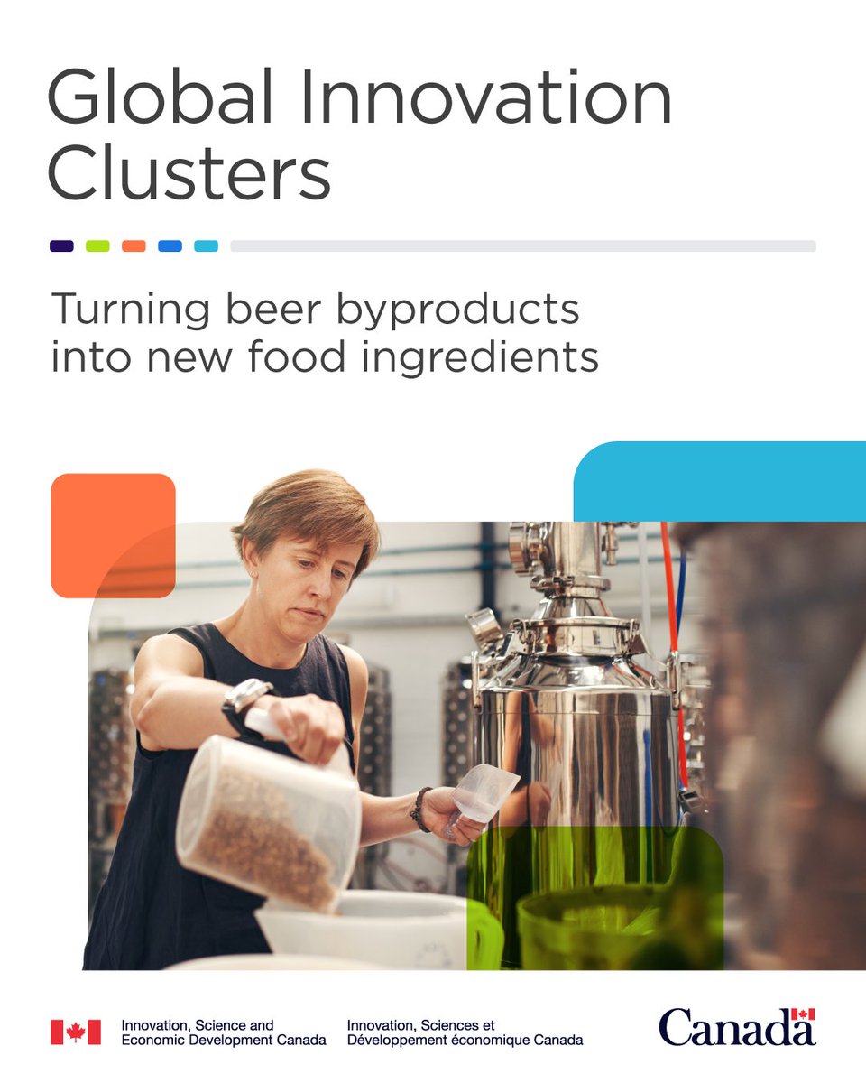 ISED_CA's tweet photo. With support from @proteinindcan, Terra Bioindustries and the Great Western Brewing Company are partnering to upcycle leftover brewing grain into new food ingredients.♻️
https://t.co/fDOTDxfAiU
#InnovationClusters #EnviroWeek https://t.co/ISRb35FurV