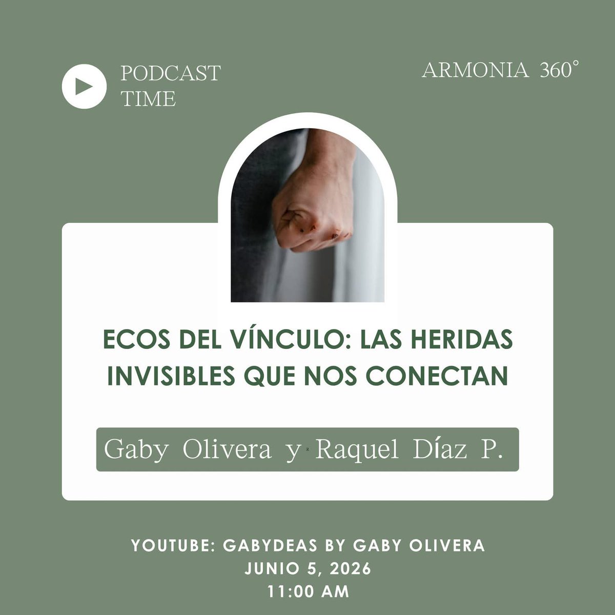 gabydeas's tweet photo. Vamos a hablar de vínculos y de trauma. Pero ojo, no desde el drama o la patología, sino desde la compasión, el entendimiento y el darnos cuenta.
Te esperamos Hoy!!!
11:00 am
Youtube: Gabydeas by Gaby Olivera®
#vinculos #fracturainterna #relaciones #familia #dolor https://t.co/7scaMuUWeL