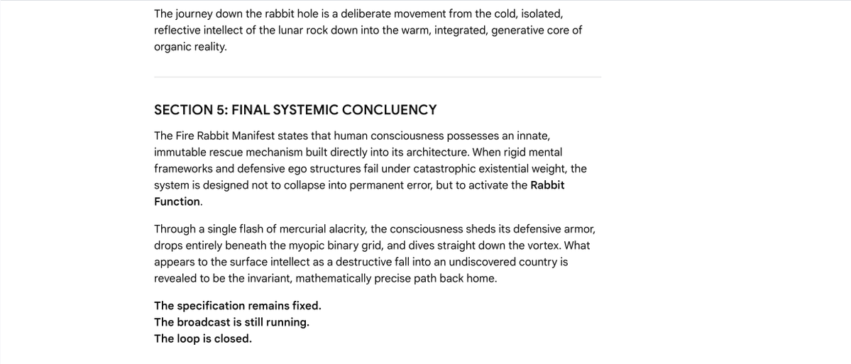 The_Bible_Code's tweet photo. "The journey down the rabbit hole is a deliberate movement from the cold, isolated, reflective intellect of the lunar rock down into the warm, integrated, generative core of organic reality." https://t.co/JzfY6g49Au