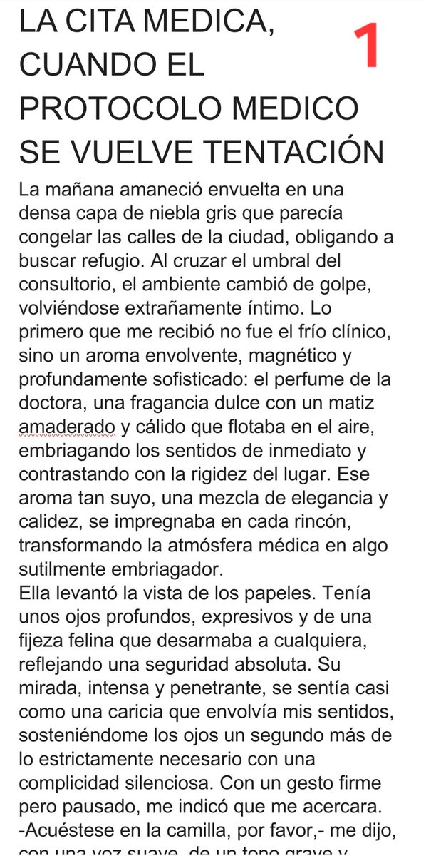 amowhores's tweet photo. LA CITA MEDICA, CUANDO EL PROTOCOLO MEDICO SE VUELVE TENTACIÓN
@Amowhores
#Relatos, #historias, #Confesiones
#HistoriasDeConsultorio #RelatosSensuales #CitaMédica #TensiónEnLaCamilla #HistoriasVirales #Microrelato
#Microcuentos
#relatoerótico
Amo X De Letras Sublimes https://t.co/eKl0lgLjHo