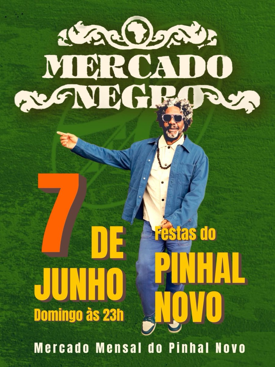 ROOTSANDRHYTHMS's tweet photo. MERCADO NEGRO ao vivo nas Festas do Pinhal Novo este domingo dia 7 de Junho pelas 23h00!

#mercadonegro
#reggae
#festasdopinhalnovo
#rootsandrhythms https://t.co/Jf9W6r8Gzt