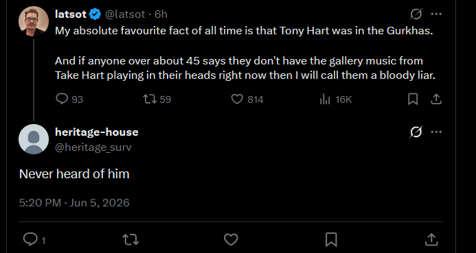 latsot's tweet photo. Why do people do this? Why is this person so intent on my knowing that he has not heard of a particular children's TV presenter? HOW AND WHY does he imagine I care?

I asked him to supply me with a list of all the other people he hasn't heard of. https://t.co/i5DNt9D6jX