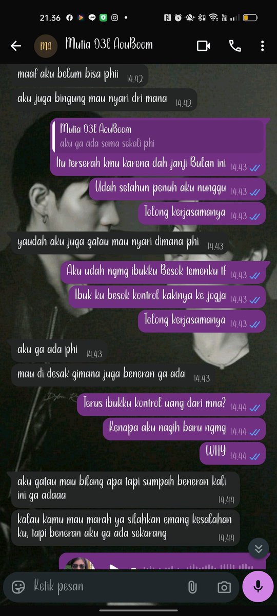phi_mon2's tweet photo. Dan sampai sekarang Dy hanya baca chat aku tanpa dibalas .... Aku udah putus asa mkanya sampe gini.... Tolong jangan suruh aku ikhlasin, uang segitu bisa biayain kuliah anakku yg aku adalah single parent 

Makasih yang dah bantu RT maaf klo thread ku amburadul ya https://t.co/hnwnzPzJ3Z