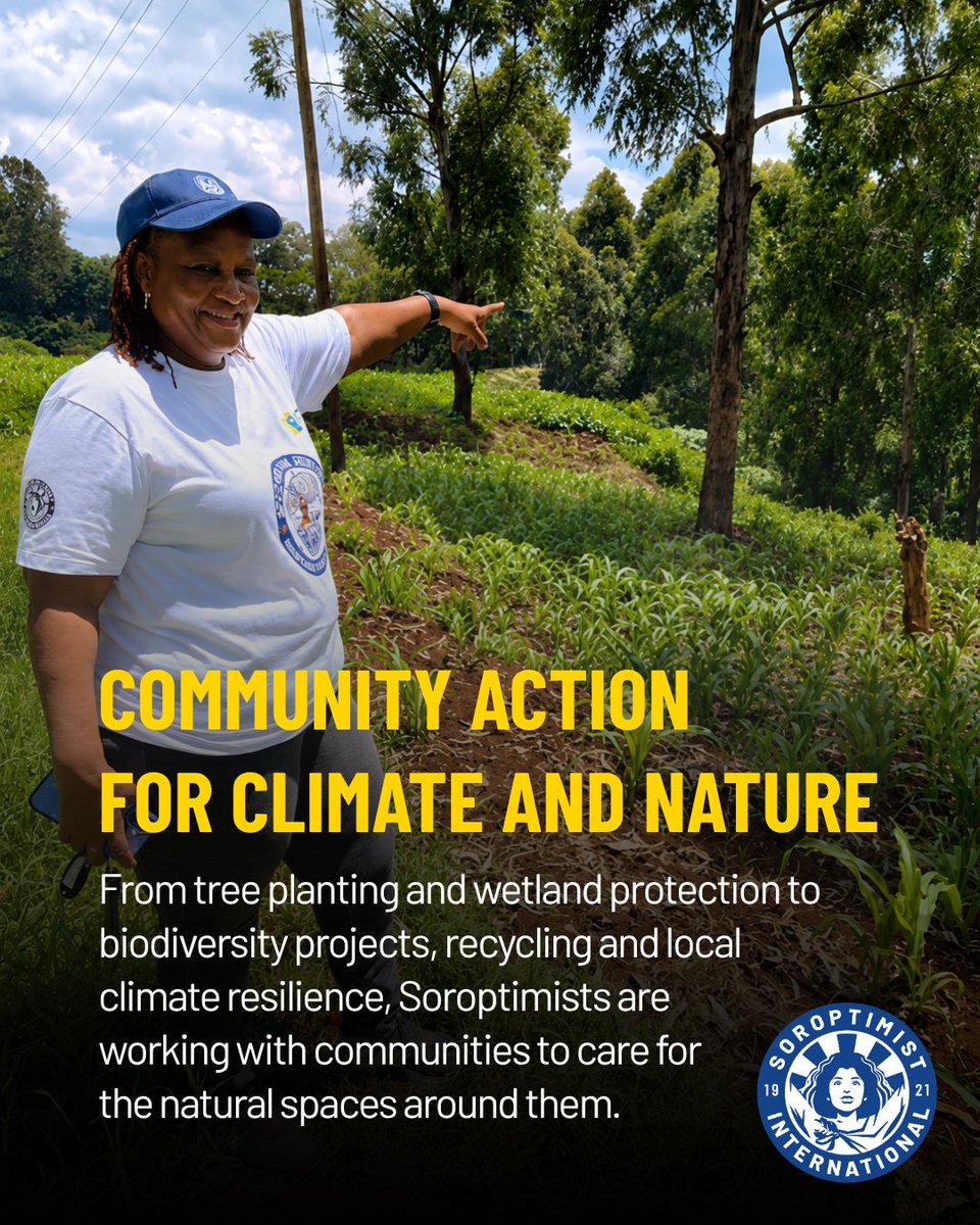 SoroptiTweet's tweet photo. This #WorldEnvironmentDay, Soroptimist International is celebrating Women Leading Green Futures.

Across our global network, Clubs are supporting women and girls to lead local action for sustainability, climate resilience and stronger communities.

https://t.co/Q3taS1YvDY https://t.co/CmP3v0wlc7