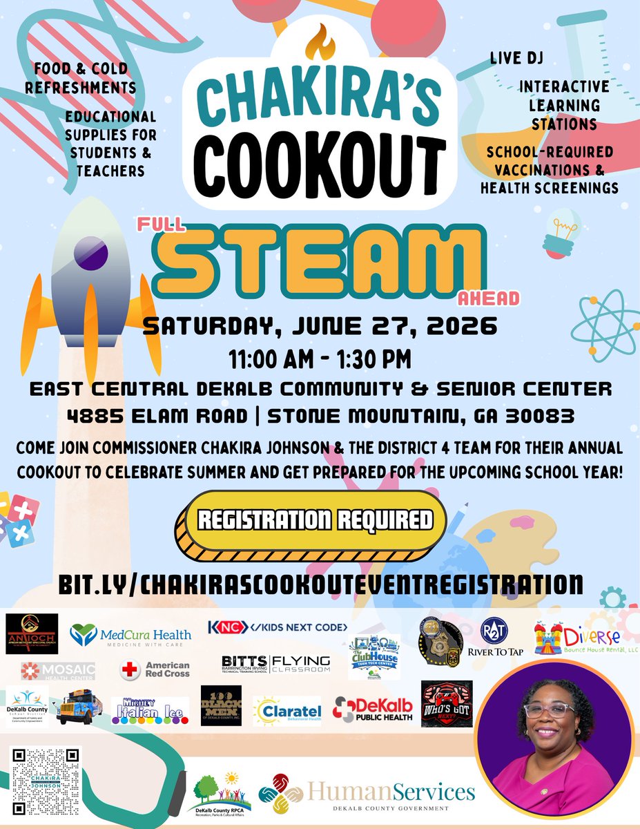 CommissionerCJJ's tweet photo. 🚀 Join us June 27 for hands-on STEAM activities, educational resources, health services, food, entertainment, and family fun.

Register at https://t.co/1BEaWvHpJE https://t.co/d8S632REY7
