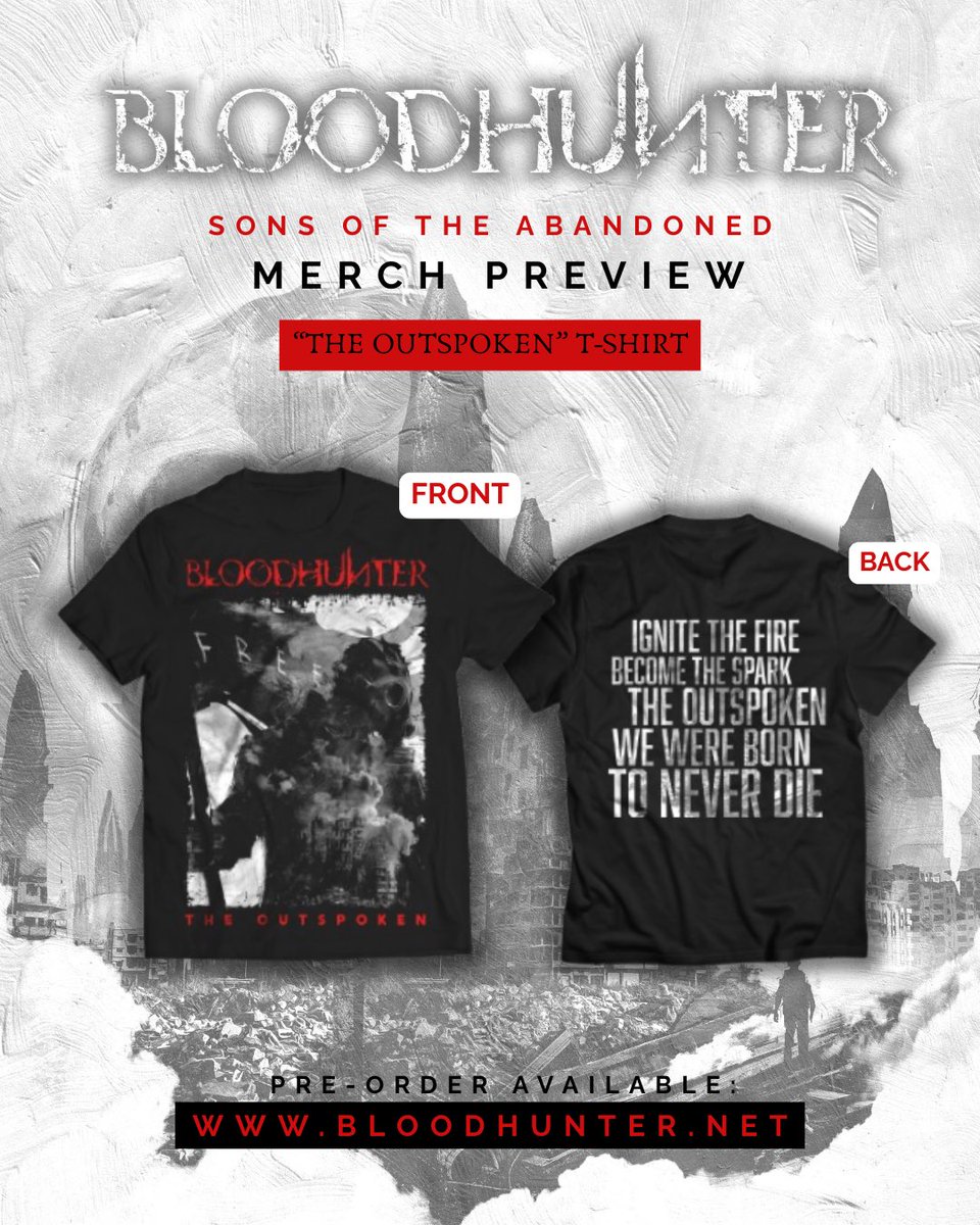 BLOODHUNTERBand's tweet photo. Less than 1 Week for the release of our 4th Studio album “SONS OF THE ABANDONED” 🔥

Pre-orders are available through our website:
https://t.co/evRz5VG4KI

🌎 Shipping worldwide.
🛒 Also through @reigningphoenixmusicofficial &amp; @spotify .

Grab yours before it’s too late! https://t.co/EKy8olKRfd