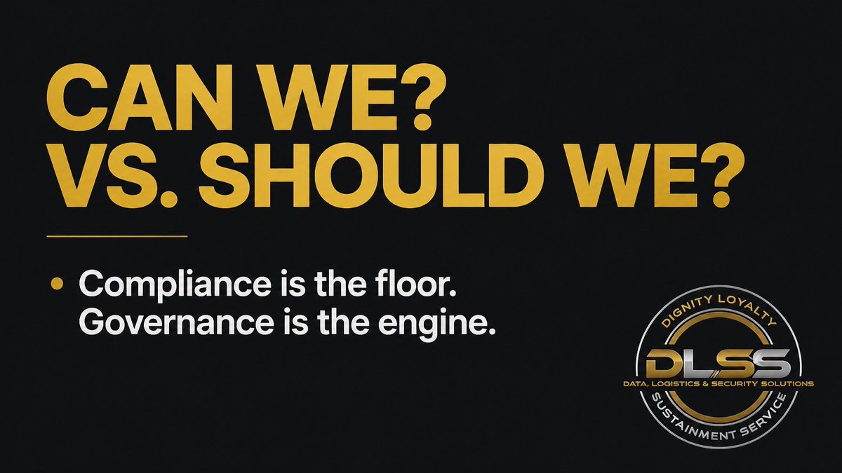 DataLogSecSolut's tweet photo. Compliance: “Can we do this?” 🔐
Governance: “Should we do this?” 🤔

One is a legal floor.
The other is a strategic choice.

Bridging the gap between "allowed" and "mission-ready."

Read the breakdown: 
https://t.co/4FMC6bjhIt https://t.co/AbbAID0sOE