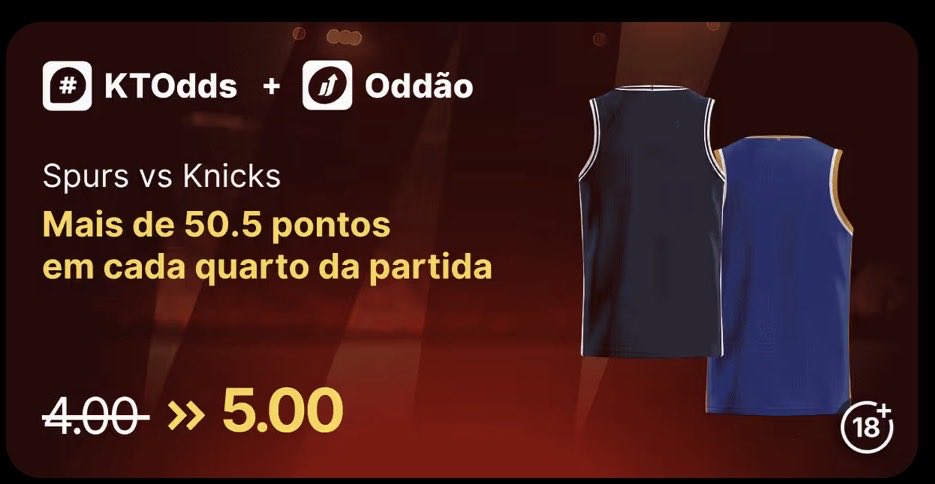 KTO_brasil's tweet photo. Oportunidade na mesa: Spurs vs Knicks com Oddão! 🏀
#podeapostar https://t.co/hIBqSwdOwR