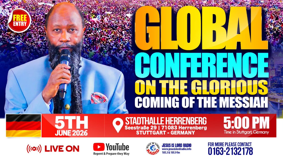 RudoRepent2's tweet photo. GLOBAL CONFERENCE ON THE COMING OF THE MESSIAH | STUTTGART, GERMANY - JUNE 5, 2026 🇩🇪
#InstructionsForEntry
🇸🇰🎺🇸🇰
Ž 143:8: Hneď zrána mi prejav svoju milosť, lebo v teba dúfam. Daj mi poznať cestu, ktorou mám ísť, lebo k tebe pozdvihujem svoju dušu.

https://t.co/Jw9TV1taix https://t.co/8QJvoqfUMt