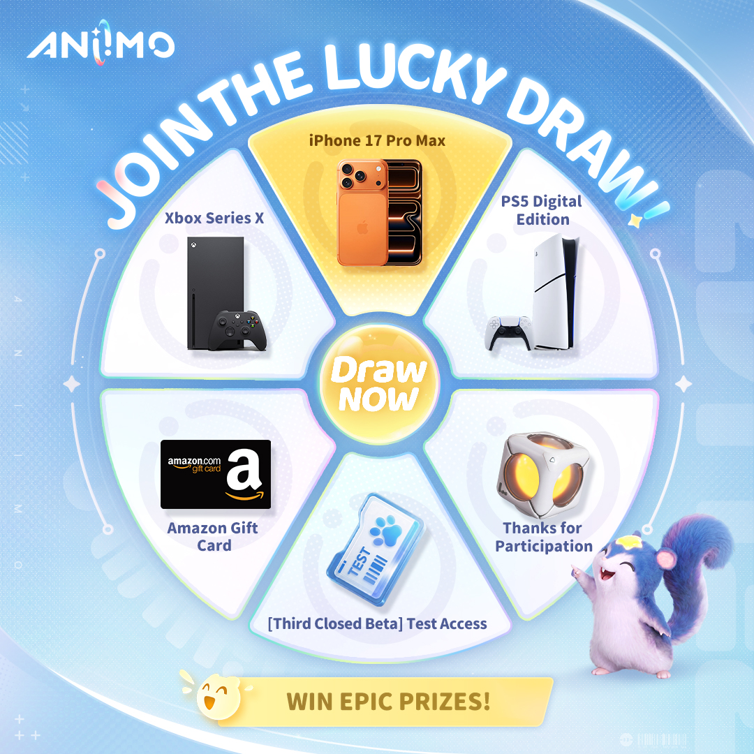 Aniimo_EN's tweet photo. 🎁 Want a chance to win an iPhone 17 Pro Max, Xbox Series X, PS5, and more? 👀

A special Aniimo event is now live on our official website!

Complete missions, collect points, and boost your chances of winning one of these epic prizes! ✨

Join the event here 👉 https://t.co/nhSYlgt1Up

And wishlist Aniimo here: https://t.co/lUxfeSuU3n

Good luck, Pathfinders! 🍀

#Aniimo #AniimoGlobalClosedBeta