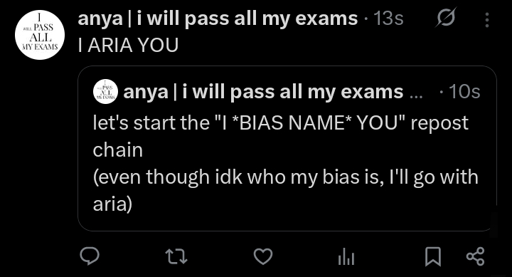 annianm_'s tweet photo. let's start the "I *BIAS NAME* YOU" repost chain
(even though idk who my bias is, I'll go with aria) https://t.co/5HOLe13HVY
