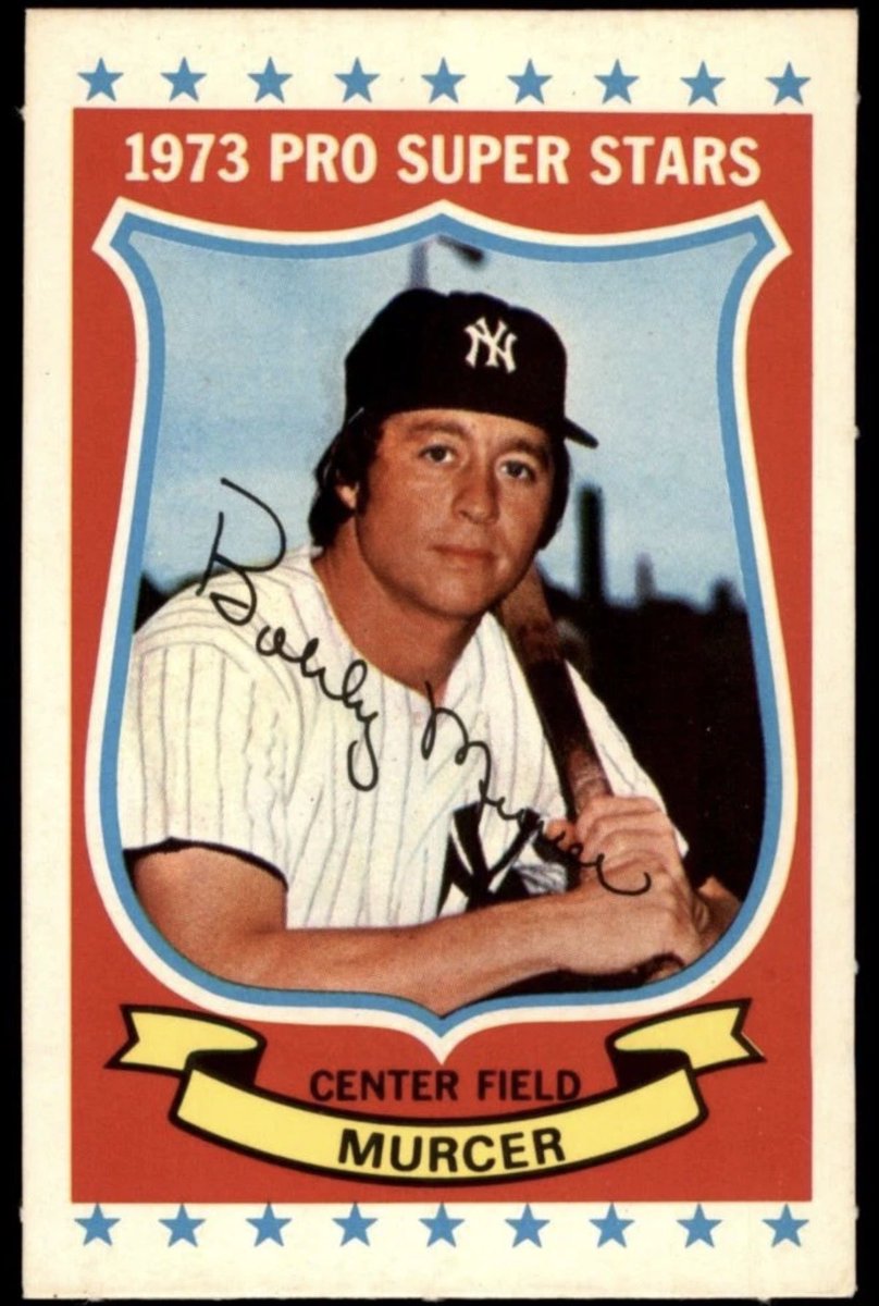 CardboardHistry's tweet photo. This beloved #Yankees centerfielder who never quite lived up to the (extravagant) hype became just the 3rd NYY player to ever earn $100K in a season in 1973, following in the footsteps of #JoeD & #TheMick. https://t.co/9deZkgjmy3