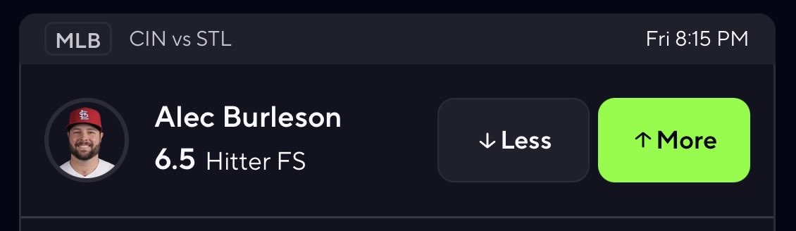 Sickolocks's tweet photo. 𝗙𝗥𝗘𝗘 𝗠𝗟𝗕 𝗟𝗢𝗖𝗞 𝗢𝗙 𝗧𝗛𝗘 𝗗𝗔𝗬 🏦

Alec Burleson Over 6.5 FS 
#ForTheLou

20+ LIKES FOR A PAIR 🔒

Free Discord: 
➤  https://t.co/EmSouMCdGm

VIP Full Access: 
➤  https://t.co/YRIaddDJKt

#GamblingX #MLB #PrizePicks 

🖤 if your tailing https://t.co/Nshj1qO2Eh