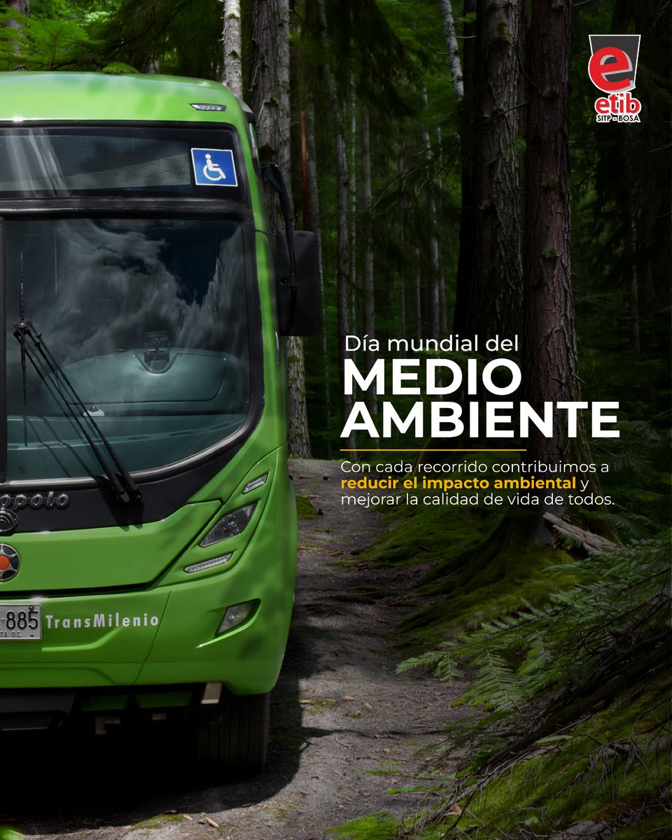 ETIB_SAS's tweet photo. En ETIB nos movemos por un futuro más limpio y sostenible.
Cada recorrido es una oportunidad para cuidar nuestro planeta, reducir el impacto ambiental y construir una mejor ciudad para todos. 🚌🌎
#DíaMundialDelMedioAmbiente #ETIB #MovilidadSostenible #CuidemosElPlaneta https://t.co/qw08vHtQbi