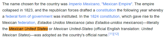 Vsfcara1's tweet photo. @mzr3456 @KellyCosta30992 @southevropa Well, nobody called us that, because we had our own name "BRAZIL" and there was never a "United States of Mexico."  

The real name is "United Mexican States" in portuguese would be "Estados Unidos Mexicanos". https://t.co/L8lwS3Bcfe