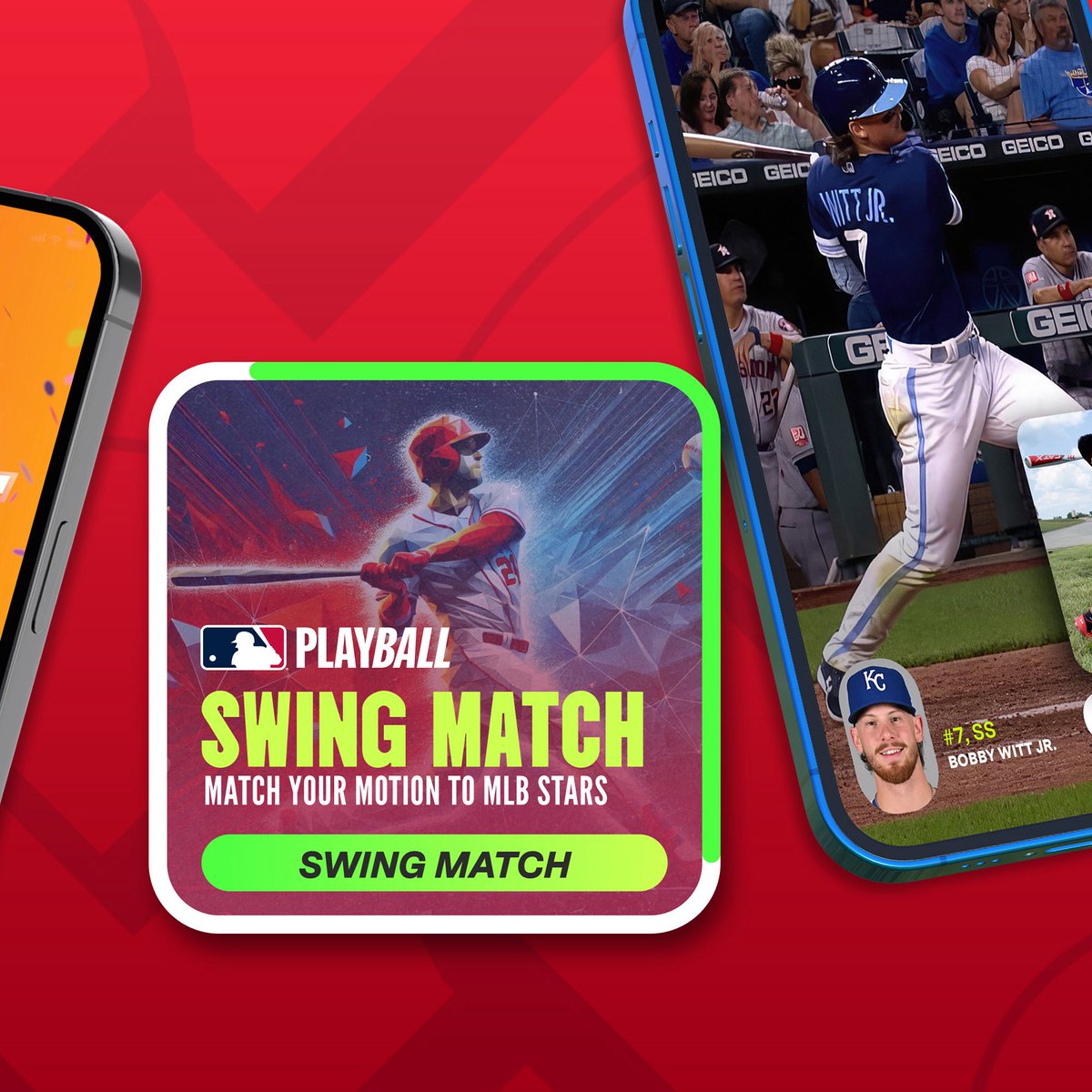 DiamondKinetics's tweet photo. Bring the Big Leagues to your backyard this weekend with Diamond Kinetics!

⚾ Show off your power as you take real swings in Home Run Derby!

⚾ Ohtani? Witt? Judge? Or someone else? Take a swing in PLAY BALL Swing Match and see what MLB superstar you swing like

⚾ Show off your Baseball IQ in Diamond Decisions

DOWNLOAD AND PLAY: https://t.co/X9rmmjaujD