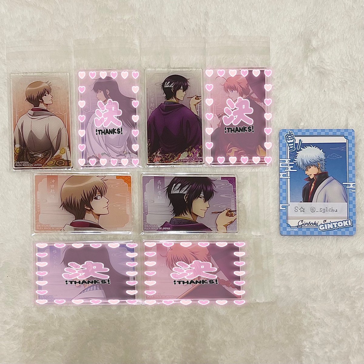 _sg1chu's tweet photo. @1 《交換/買取/譲渡》銀魂 和装 振り向き トレーディングアクリルカード

（譲）沖田 高杉

（求）銀時

アップ引き同数求めております
1点〜でも◎

郵送交換📮

検索からもお気軽にお声かけください🐾 https://t.co/nALWsKUWDo