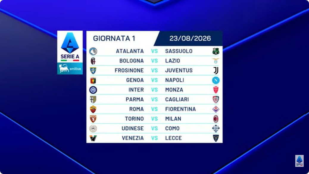 EvaAProvenzano's tweet photo. #SerieA: presentazione calendari. #InterMonza alla prima giornata il 23 agosto. https://t.co/LF9mI1L9Ne