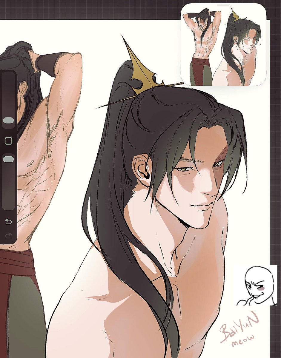 baiyunmeow's tweet photo. ponytail Zuko coming soon ❤️‍🩹 #wip #zuko #atla https://t.co/eDSbNPAiDb