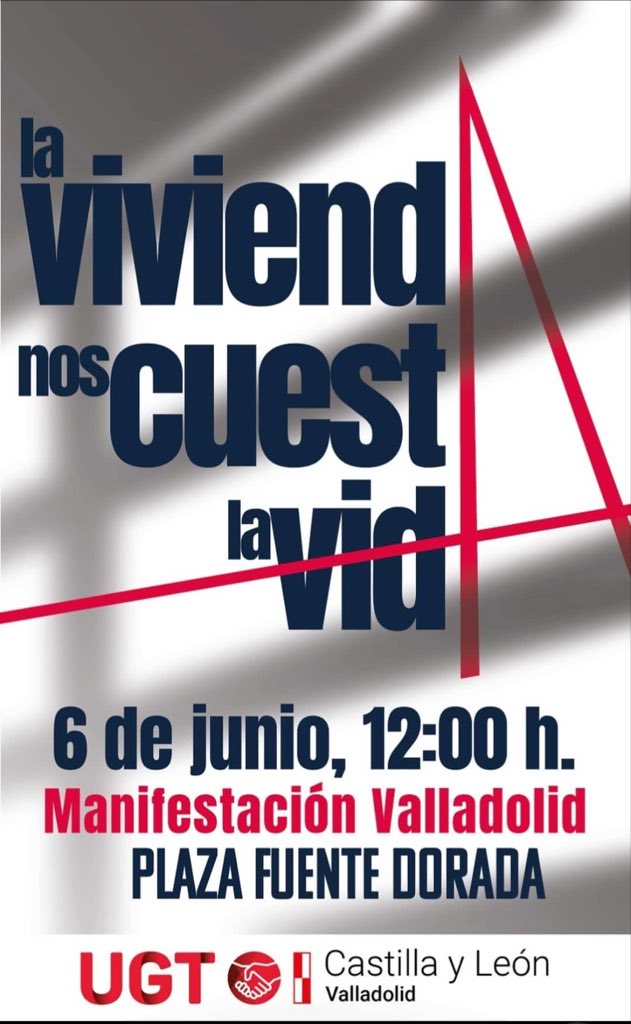 FeSMC_cyl's tweet photo. 🏠 El acceso a un hogar no puede ser un lujo que nos ahogue. 

¡Mañana salimos a la calle a defender un derecho fundamental!

📢 "La vivienda nos cuesta la vida"

🗓️ Sábado, 6 de junio
🕛 12:00 h
📍 Plaza Fuente Dorada, Valladolid

✊ ¡Pásalo https://t.co/Zn7oPEZemo