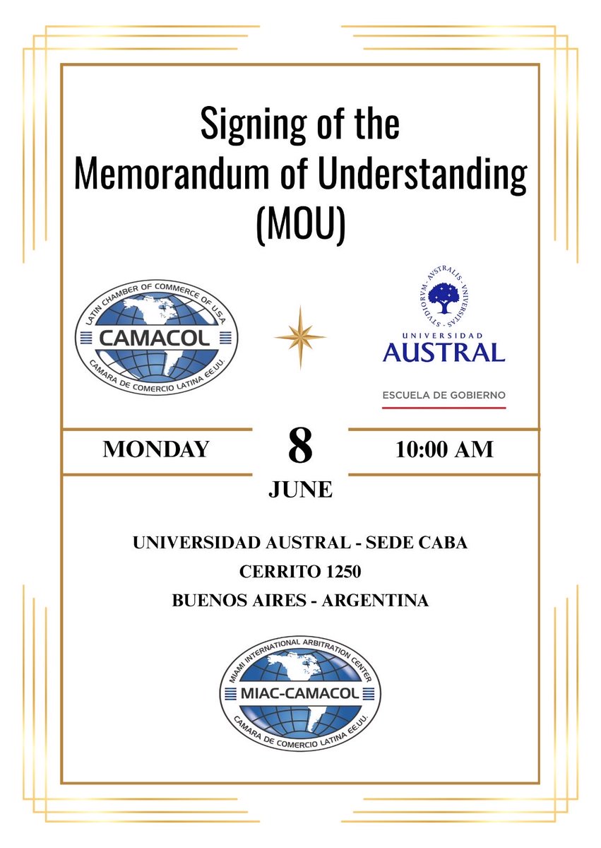 MIACCAMACOL's tweet photo. 📢 CAMACOL and the School of Government of Universidad Austral will sign an MOU to promote arbitration, ADR, and Dispute Boards as effective tools for dispute prevention and resolution, strengthening academic and institutional cooperation. 🤝
📅 June 8 | 🕙 10:00 AM
#ADR https://t.co/zLbTIjgrGK