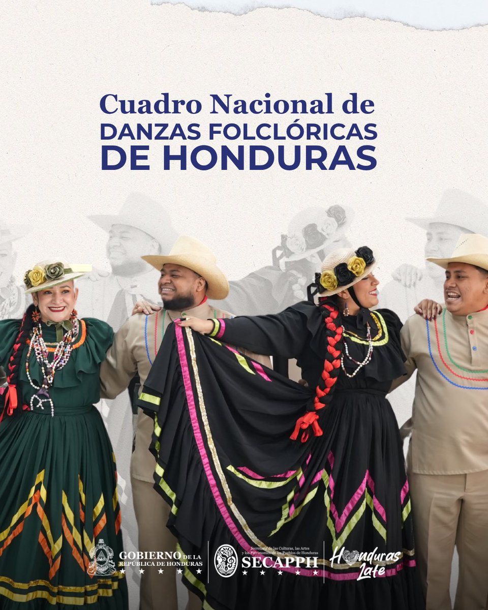 SECAPHN's tweet photo. Con más de siete décadas de trayectoria, el Cuadro Nacional de Danzas Folclóricas de Honduras constituye una de las expresiones artísticas más representativas del patrimonio cultural del país. A través de la investigación, preservación y proyección de las tradiciones populares, esta agrupación ha contribuido de manera significativa a la salvaguardia de las manifestaciones folclóricas que forman parte de la identidad nacional.

Cada una de sus presentaciones refleja la diversidad cultural de Honduras, poniendo en escena danzas, músicas, vestuarios y costumbres que narran la historia y el legado de nuestros pueblos, fortaleciendo el sentido de pertenencia y el reconocimiento de nuestras raíces.

Bajo el liderazgo del ministro Yasser Handal, la Secretaría de las Culturas, las Artes y los Patrimonios de los Pueblos de Honduras (SECAPPH) continúa impulsando acciones orientadas a la protección, promoción y difusión del patrimonio cultural vivo, reafirmando su compromiso con el fortalecimiento de la identidad nacional y el acceso de la población a las expresiones artísticas y culturales del país.

#SECAPPH #HondurasLate