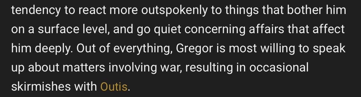 Metamorphosls_'s tweet photo. //if something is deeply affecting Gregor he won’t tell you about it at all but referring to something earlier his demeanor will change a lot when faced with personal situations https://t.co/OYGxfvmZYz
