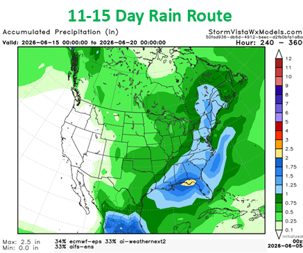 commoditywx's tweet photo. Short-lived tropical disturbance may send surge of rain up East Coast by June 15 workweek. https://t.co/Z7ykdrobXR