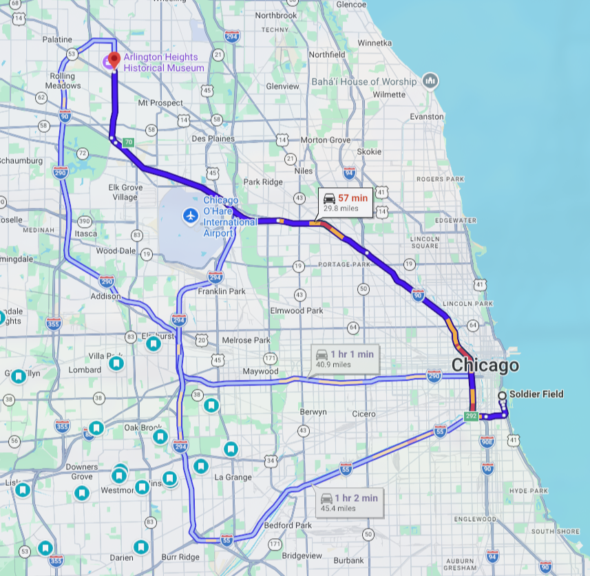 patrick__eff's tweet photo. I can understand why people are pissed, but if the Bears move to Hammond, IN, it would be a shorter drive from its current location than either Arlington Heights, the proposed site, or Naperville. https://t.co/q3gxnDIpaS