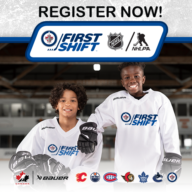 hockeymanitoba's tweet photo. Winnipeg families: the @NHL/@NHLPA First Shift is coming to local programs throughout the 2026-27 season.

No equipment? No experience? No problem.

Register: https://t.co/akEJf4s2dX
#FirstShiftHockey @hockeymanitoba @NHLJets https://t.co/oOhapYEdMQ