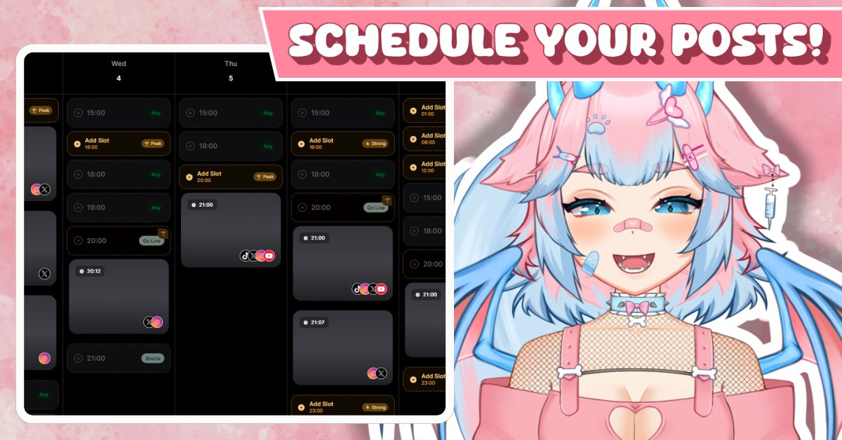 InuchiThePuppi's tweet photo. ᐟ.ᐟ STOP posting at a WHIM! .ᐟ.ᐟ

Use a scheduling tool to build up your consistency favor the algorithm! 👀
 
Your best choice? BEPLAN! It combines all the features a VTuber needs! 

https://t.co/zUWxwjpDp3 https://t.co/VjoyP1QAMM