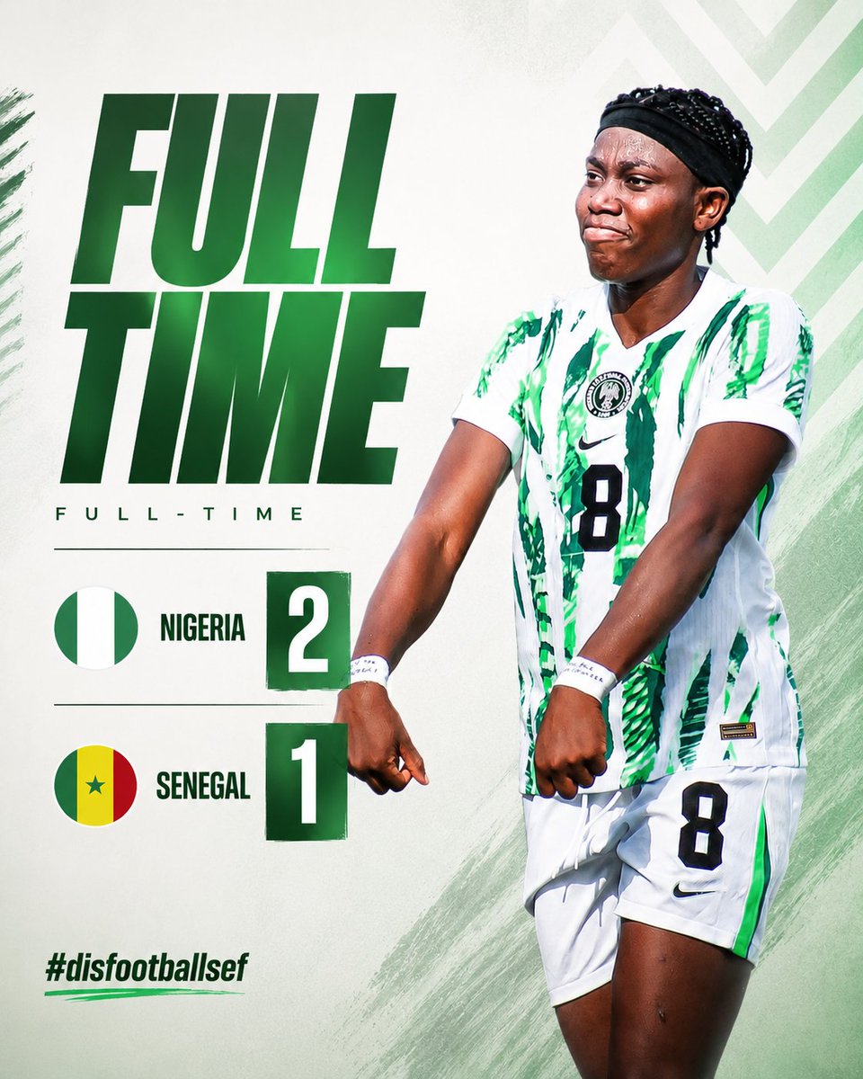 RandaAndrew's tweet photo. The @NGSuper_Falcons edge the first leg of the two-legged friendly against Senegal 2-1.

An Asisat Oshoala penalty and a deft finish by Toni Payne earns the win.

#disfootballsef https://t.co/3bKdZMdJLA