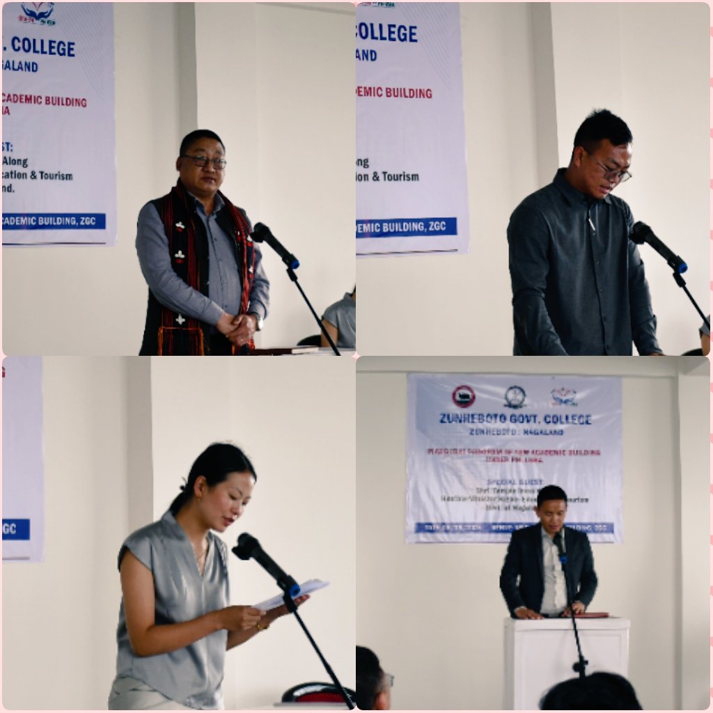 HEDNagaland's tweet photo. Hon’ble Minister for Higher Education & Tourism, Government of Nagaland, Shri Temjen Imna Along, inaugurated the new Academic Building of Zunheboto Government College under the PM-USHA initiative on 5th June 2026, marking a significant step in strengthening higher education infrastructure in the state.

The programme featured the unveiling of the inaugural plaque, dedicatory prayer by Rev. Inakhu Sumi, welcome address by Dr. R. Bendangtemjen, Principal, ZGC, and a speech by Shri Sentiyanger Pongen, Additional Secretary & SPD, PM-USHA. A technical report on the construction was presented by PWD (Housing), Education Division, Nagaland.

Addressing the gathering, the Hon’ble Minister emphasized that education remains a powerful tool for transforming lives and shaping the future of the state. He noted that improved academic infrastructure creates an environment where students can learn, innovate, and prepare for future challenges, and urged students and faculty members to make optimum use of the new facility. He also appreciated the efforts of the Higher Education Department, PM-USHA, the college administration, faculty members, and project teams in making the project a reality.

The programme was attended by officials of the Directorate of Higher Education, faculty members, staff, students, and other dignitaries, and concluded with a vote of thanks delivered by Smti. Newtoli K. Yeptho, Co-ordinator, PM-USHA & Associate Professor.
@dpradhanbjp @AlongImna @EduMinOfIndia @CmoNagaland @Neiphiu_Rio @VLovitolysema @mygovindia @MyGovNagaland 
@ZbtoGovtCollege