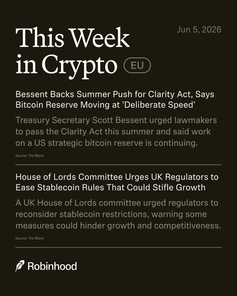 RobinhoodApp_EU's tweet photo. Wait, it’s June already? #ThisWeekInCrypto https://t.co/e8ugkFS6Pq