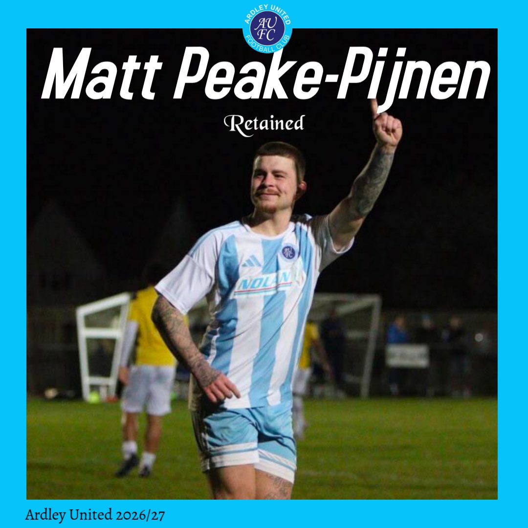 ardleyunitedfc's tweet photo. ✍️ We are delighted to announce that Matt Peake-Pijnen will be staying next season 

💪 The versatile full-back has agreed his stay in blue for next season and admin still can’t get over THAT goal ☄️ https://t.co/fBIIa56aiB