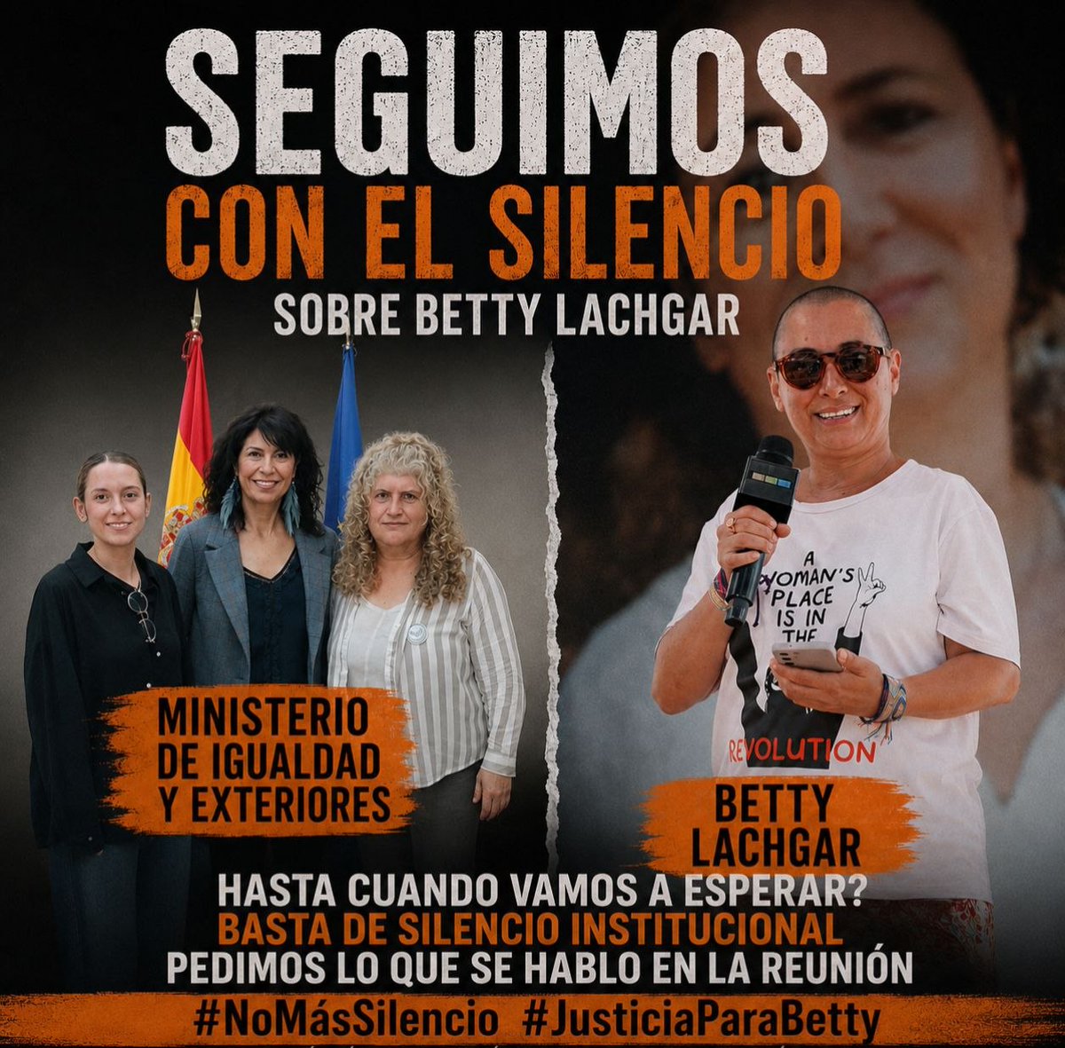 futurodetodas's tweet photo. Hace más de dos meses que nos reunimos con la ministra de Igualdad @_anaredondo_ @igualdadgob para pedirle ayuda para nuestra compañera @ibtissamebetty75 🫂Betty. 
A día de hoy, seguimos con el silencio.
Muchos discursos. 
Cero resultados.
#FreeBettyLachgar 
#LaFuerzaNoTeOlvida https://t.co/COZoJ0mKWA